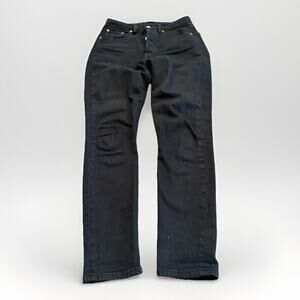 Levis 501 S Womens Black Denim Straight Leg BIG E Button Fly Jeans Size 24x28